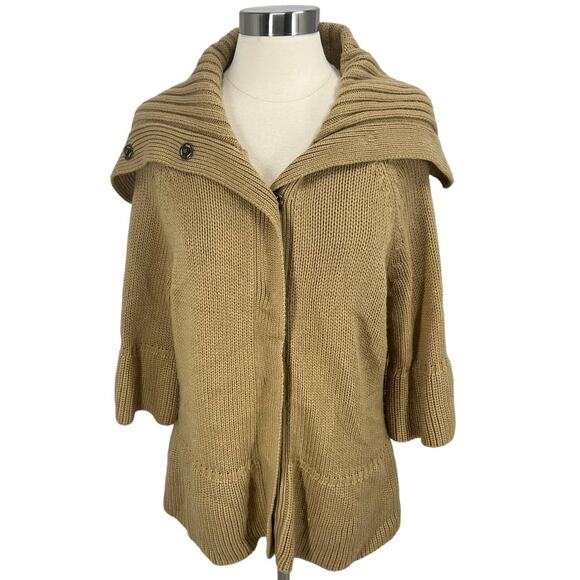LANE BRYANT Camel/Tan Button Up Sweater SZ 18/20 - Picture 1 of 9